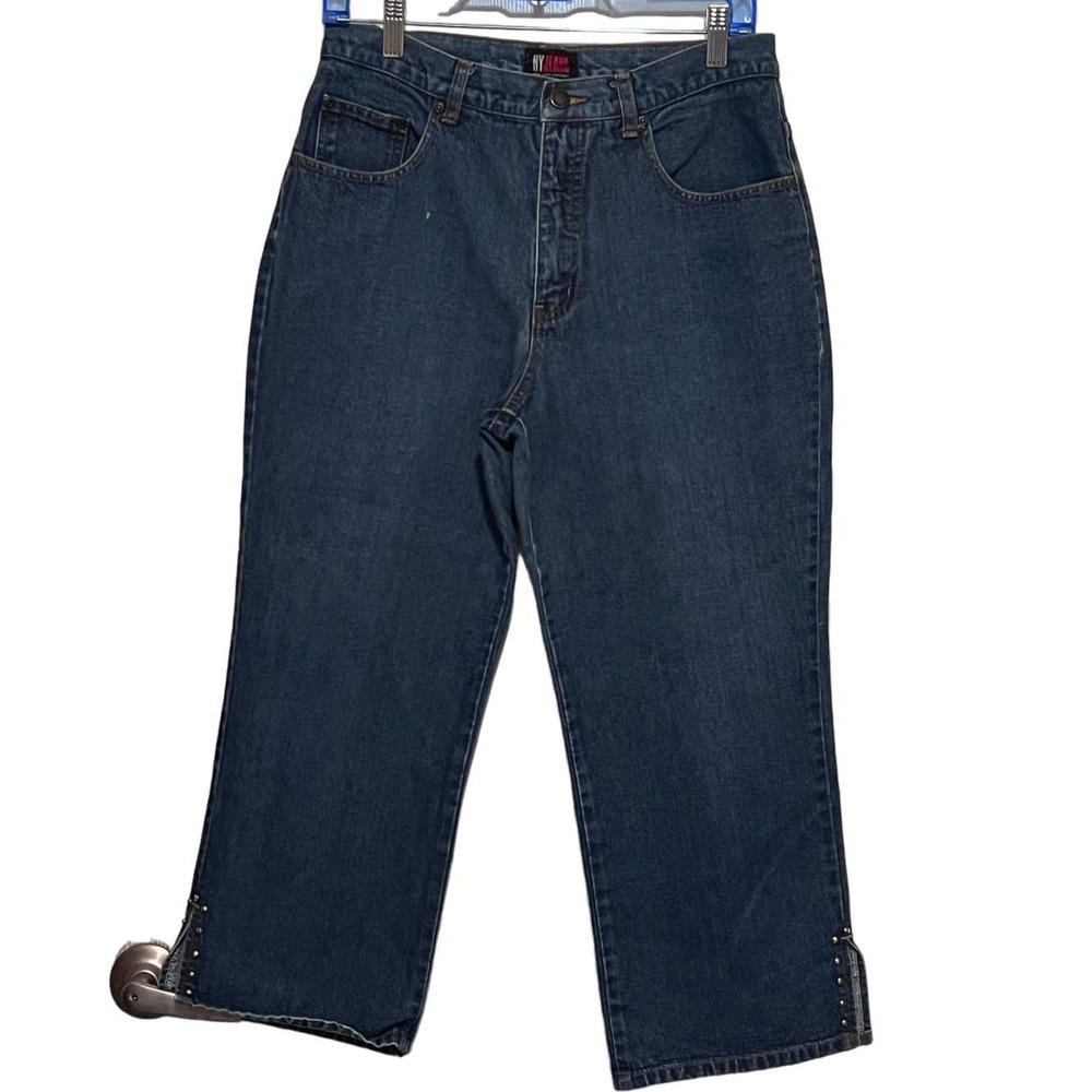 NY Jeans New York & Company Women's Denim Capris Studded Pant Legs Size‎ 10